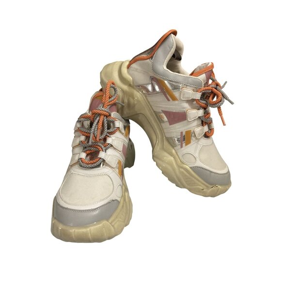 Steve Madden SPRINT-SPR107S1 Women Size 9M White Orange Gray chunky Sneaker shoe - Picture 1 of 8